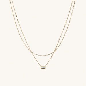 Mejuri | Layered Aquamarine Necklace
